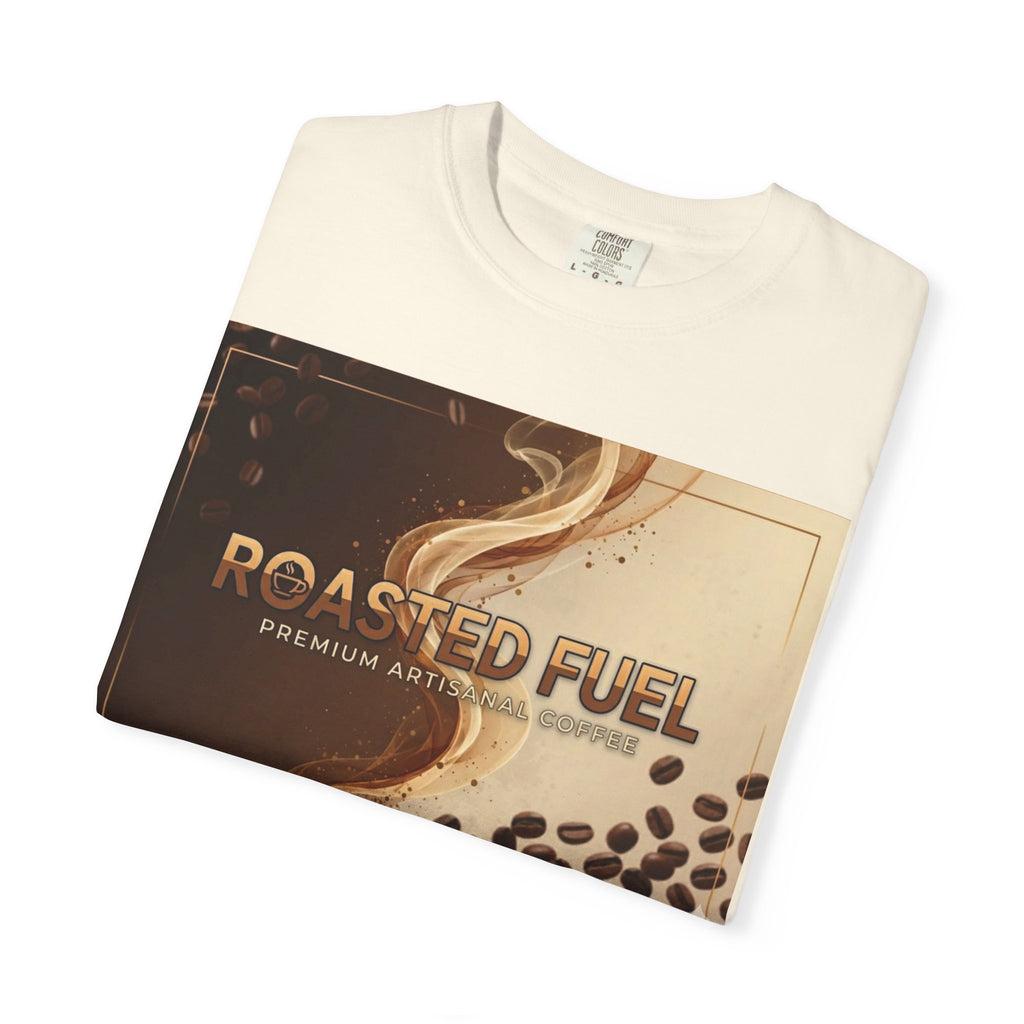 Roasted Fuel Coffee T-Shirt — "Hustle More, Less Coffee" Graphic Tee