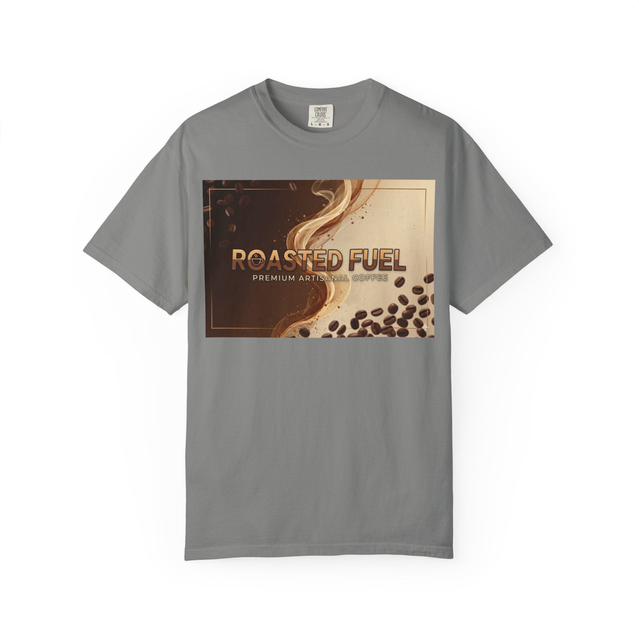 Roasted Fuel Coffee T-Shirt — "Hustle More, Less Coffee" Graphic Tee