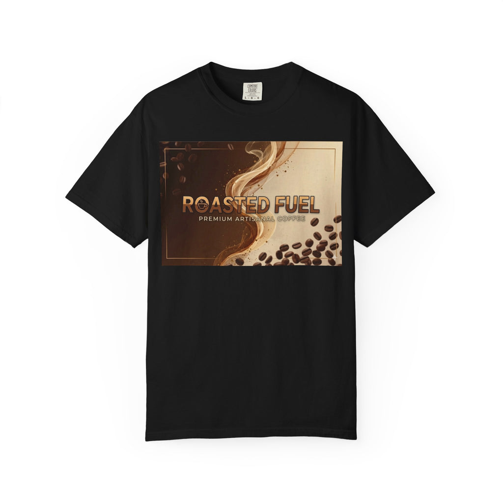 Roasted Fuel Coffee T-Shirt — "Hustle More, Less Coffee" Graphic Tee