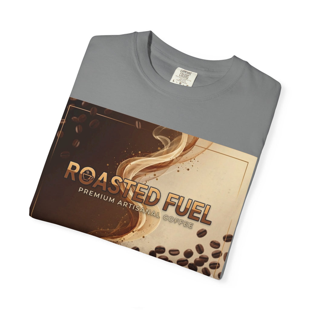 Roasted Fuel Coffee T-Shirt — "Hustle More, Less Coffee" Graphic Tee