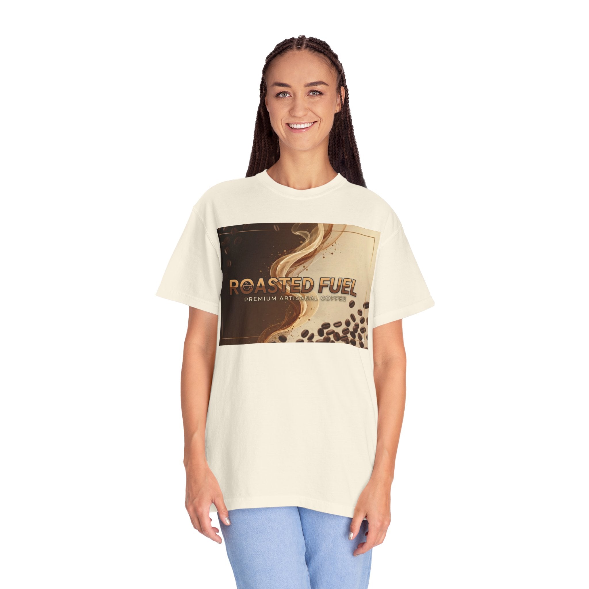 Roasted Fuel Coffee T-Shirt — "Hustle More, Less Coffee" Graphic Tee