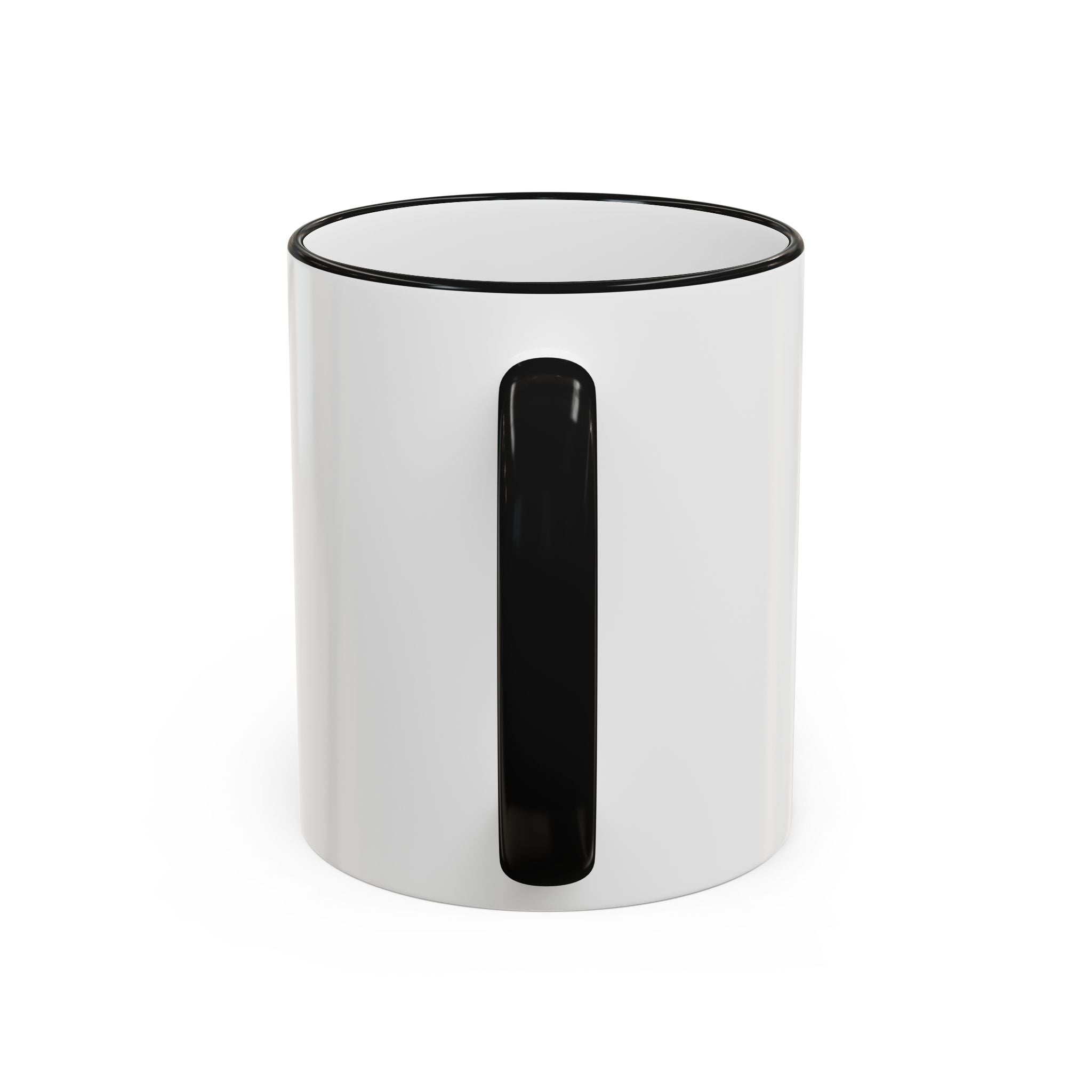 Black Queen Afro Mug — "Proud, Educated" Café Accent Rim & Handle Mug