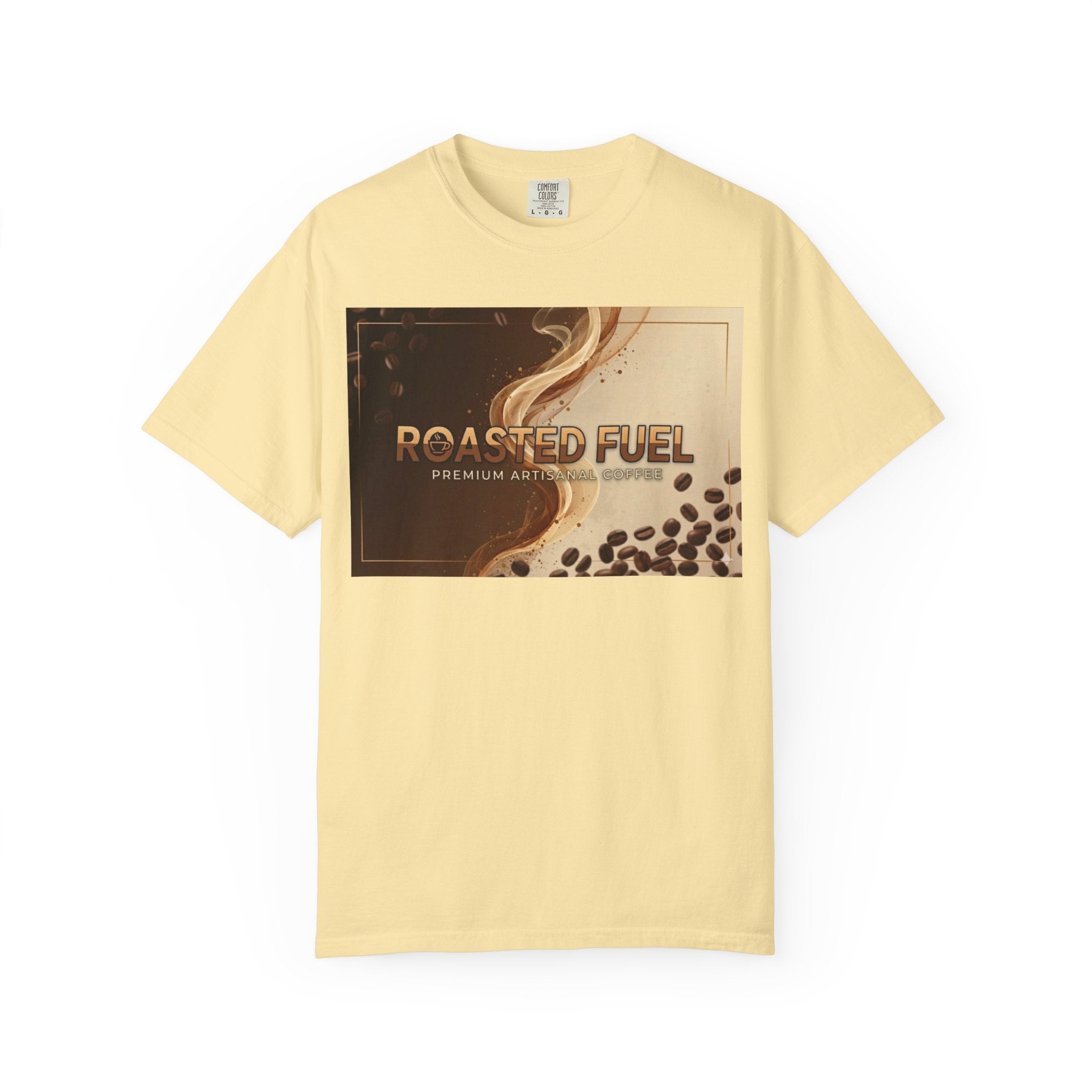 Roasted Fuel Coffee T-Shirt — "Hustle More, Less Coffee" Graphic Tee