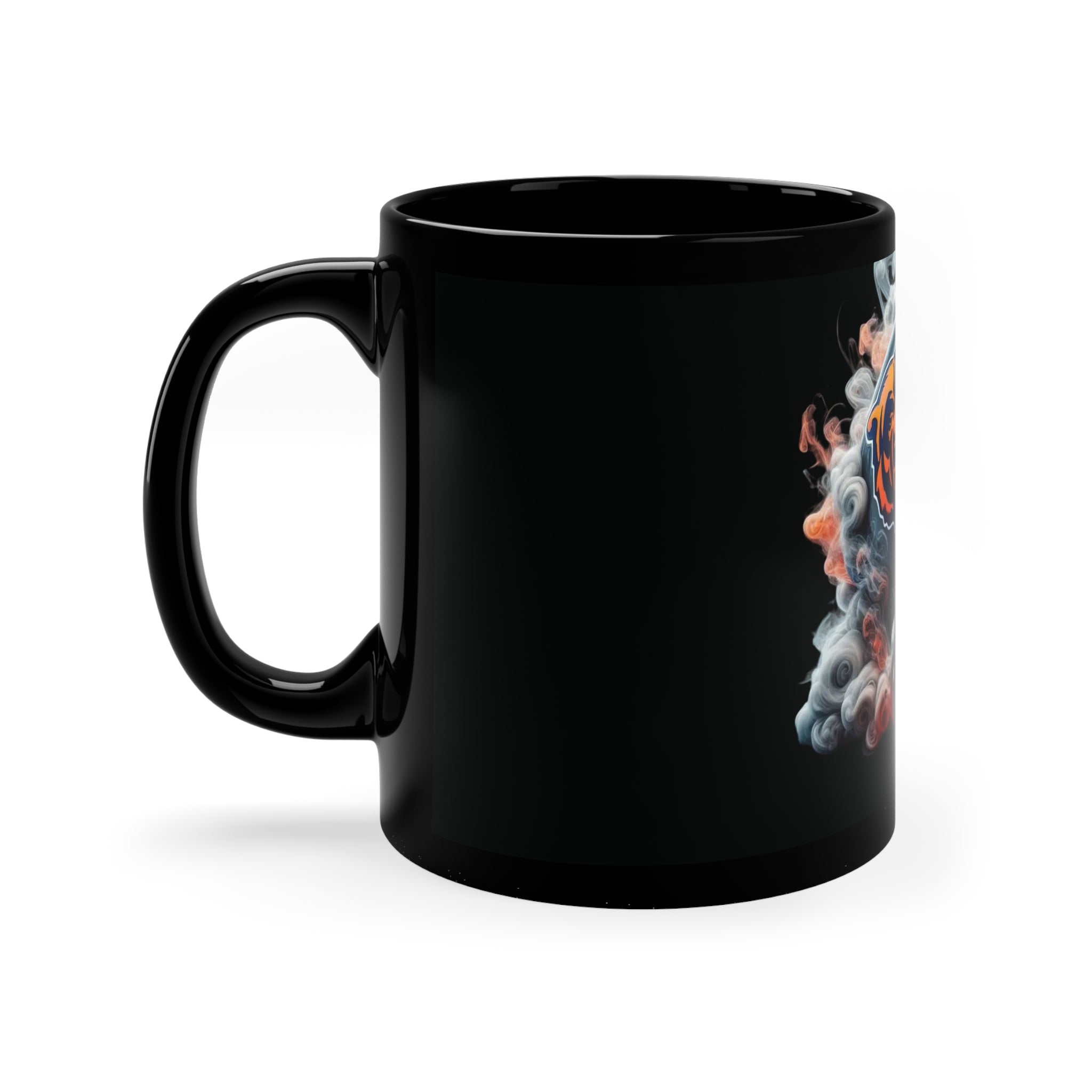 Chicago Football Helmet Smoke Art Mug – 11oz Black Coffee Cup
