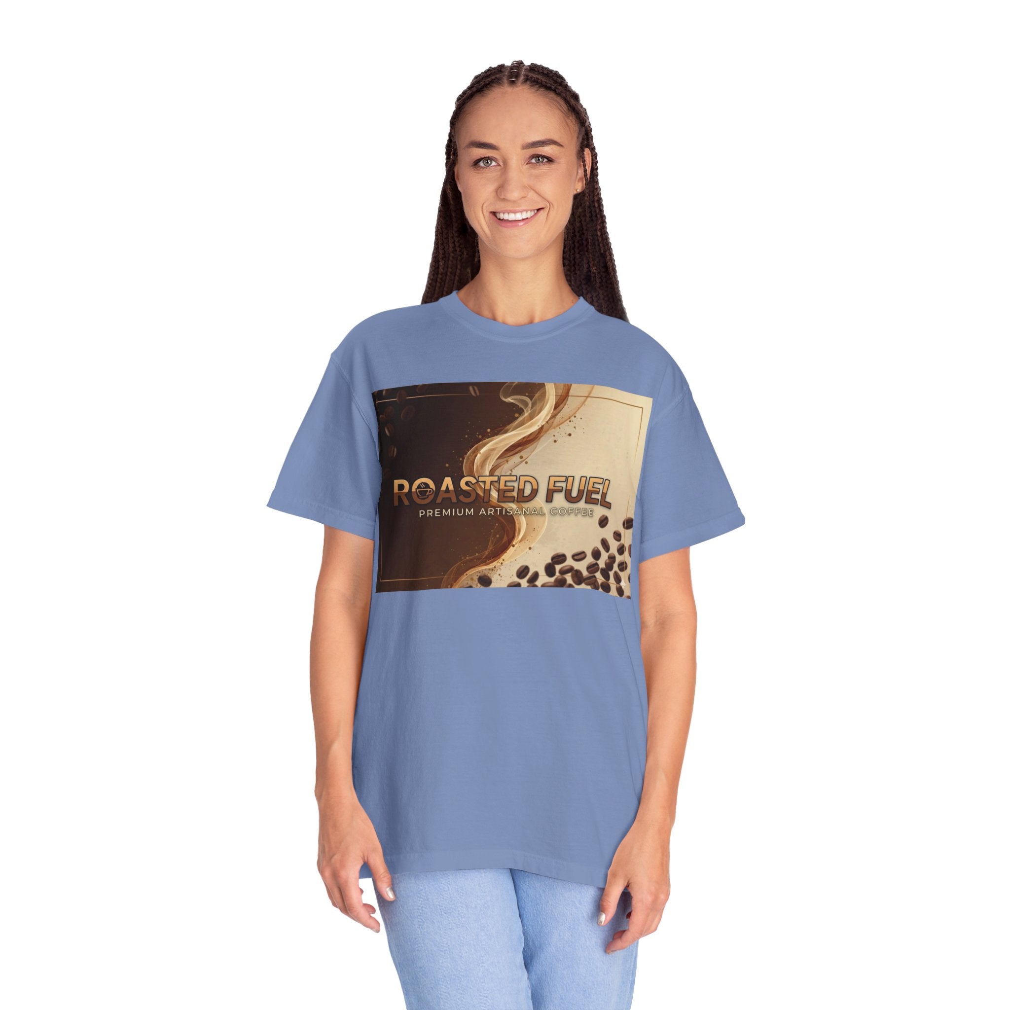 Roasted Fuel Coffee T-Shirt — "Hustle More, Less Coffee" Graphic Tee