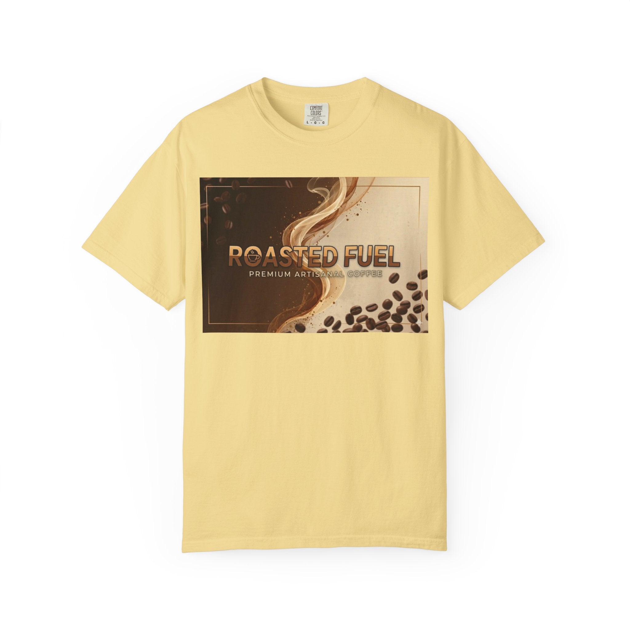 Roasted Fuel Coffee T-Shirt — "Hustle More, Less Coffee" Graphic Tee