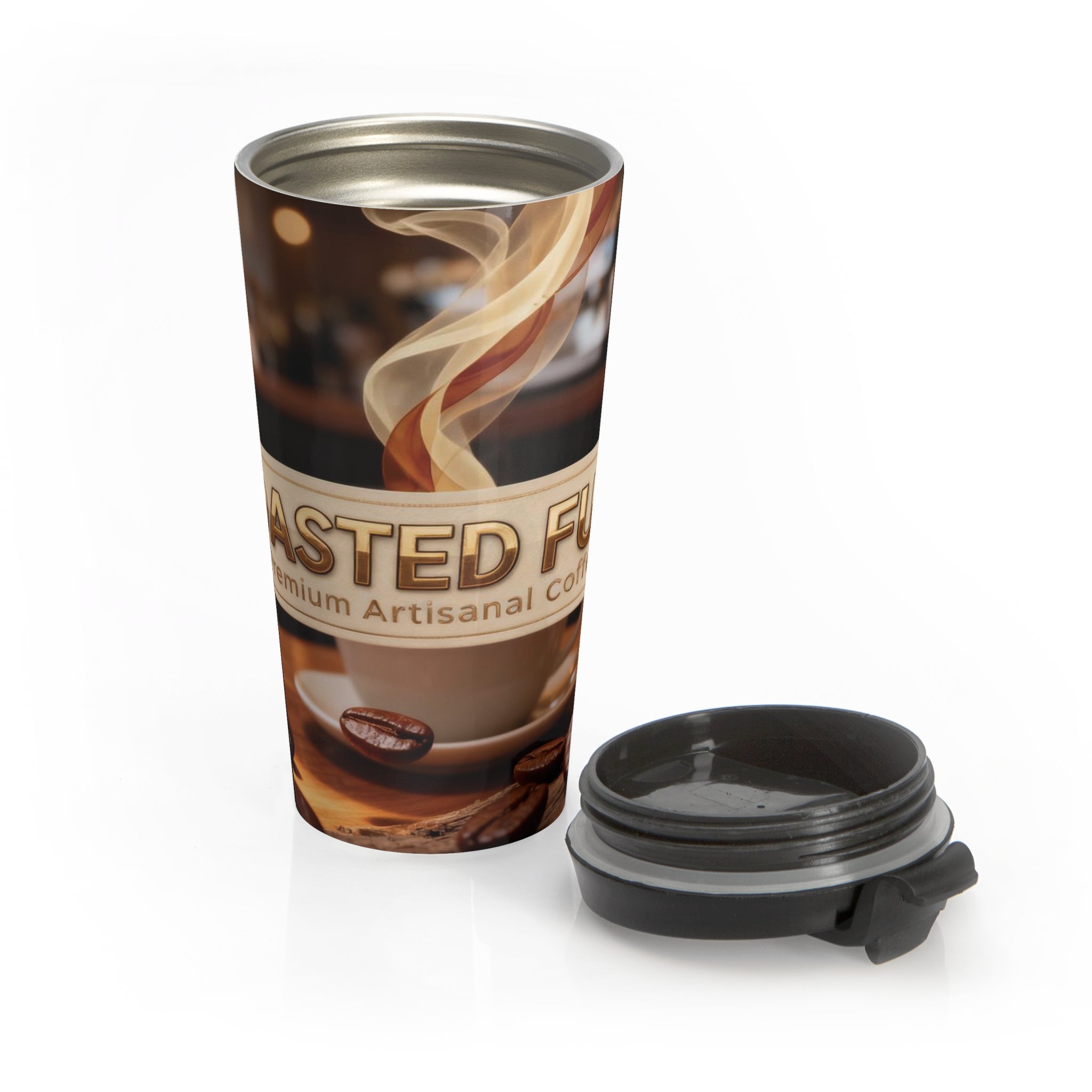 Coffee Roastery Stainless Steel Travel Mug – Roasted Fresh Artisanal Coffee Design