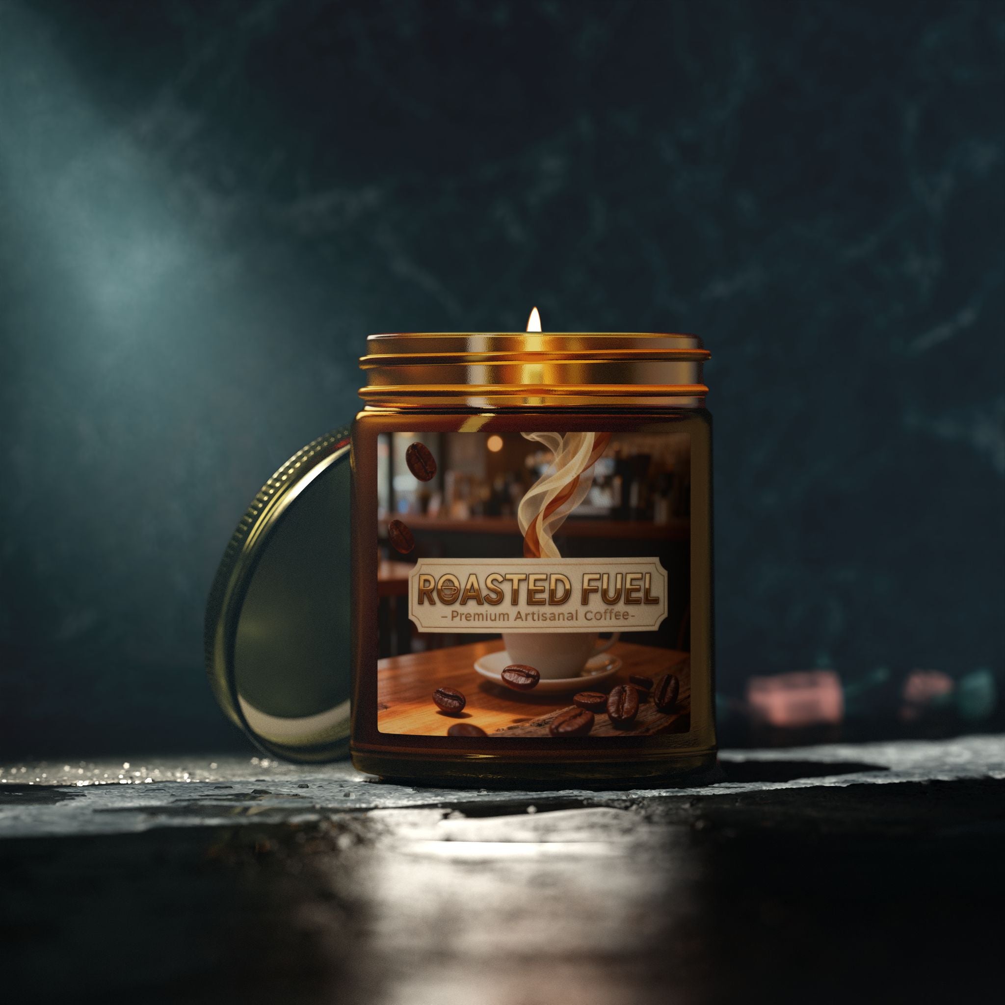 Roasted Fuel Coffee Candle — Coconut Apricot Wax (4oz & 9oz)
