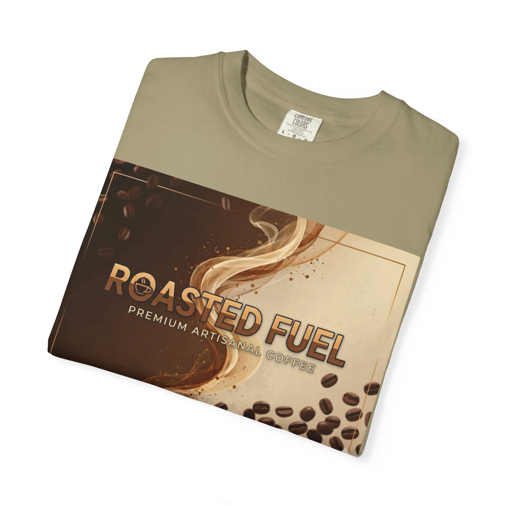 Roasted Fuel Coffee T-Shirt — "Hustle More, Less Coffee" Graphic Tee