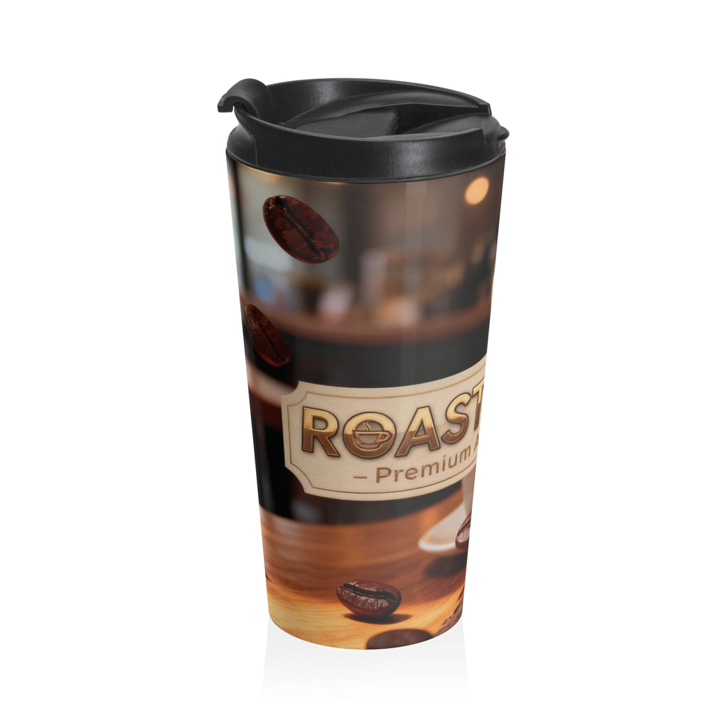 Coffee Roastery Stainless Steel Travel Mug – Roasted Fresh Artisanal Coffee Design