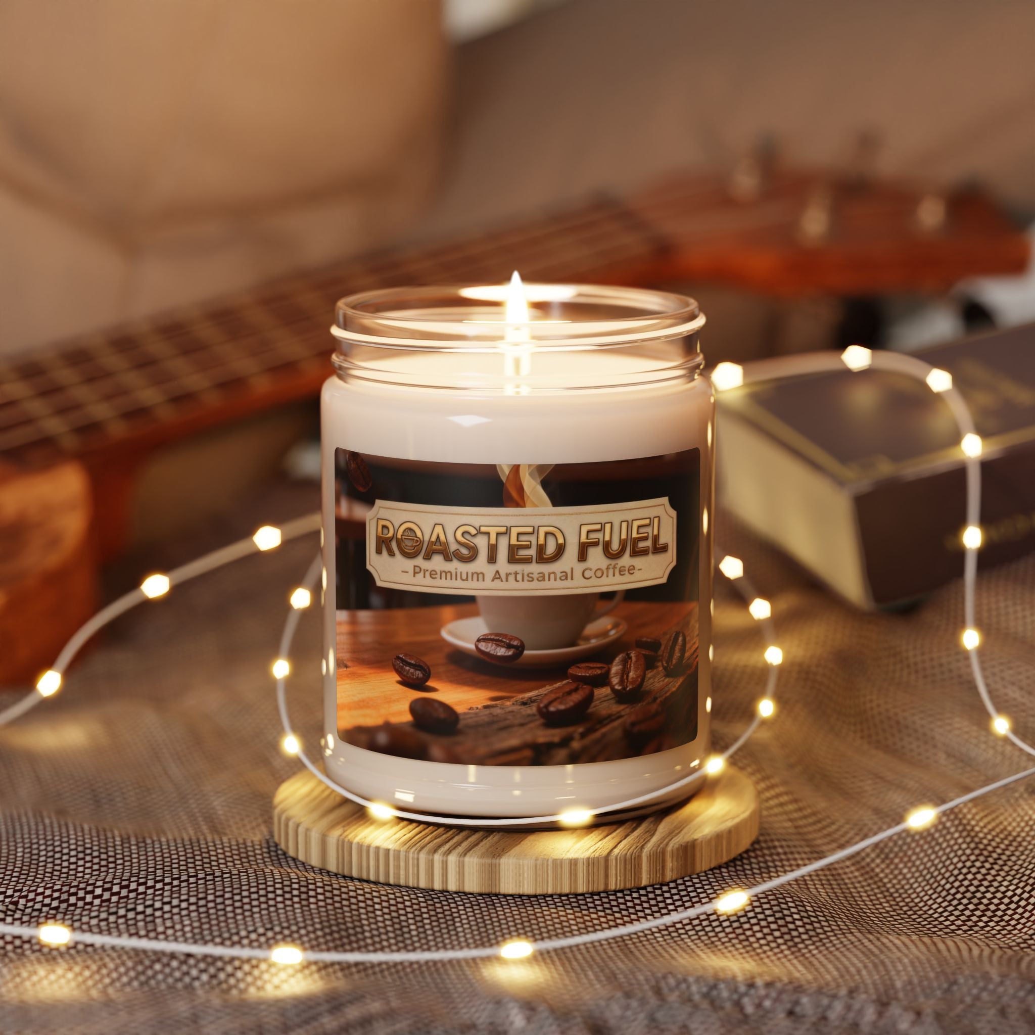 Coffee-Scented Soy Candle (9oz) — "Roasted Fuel" Artisanal Aroma