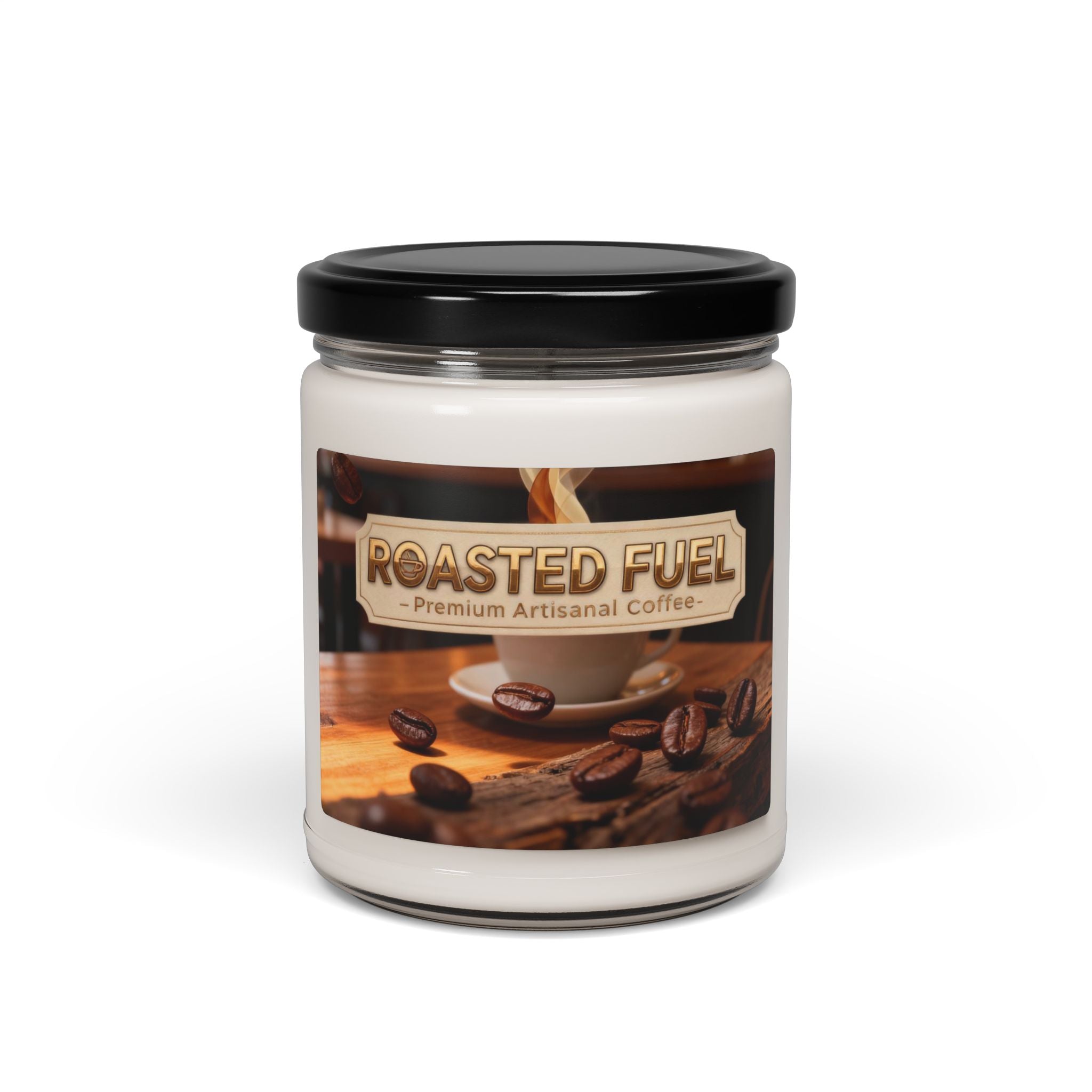 Coffee-Scented Soy Candle (9oz) — "Roasted Fuel" Artisanal Aroma