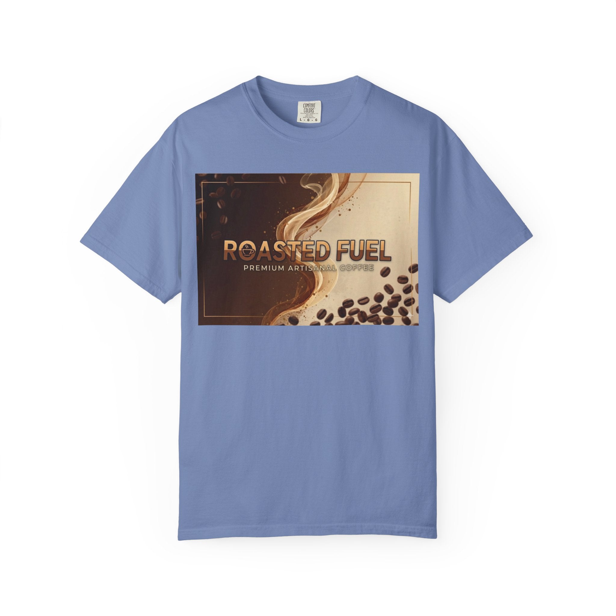 Roasted Fuel Coffee T-Shirt — "Hustle More, Less Coffee" Graphic Tee