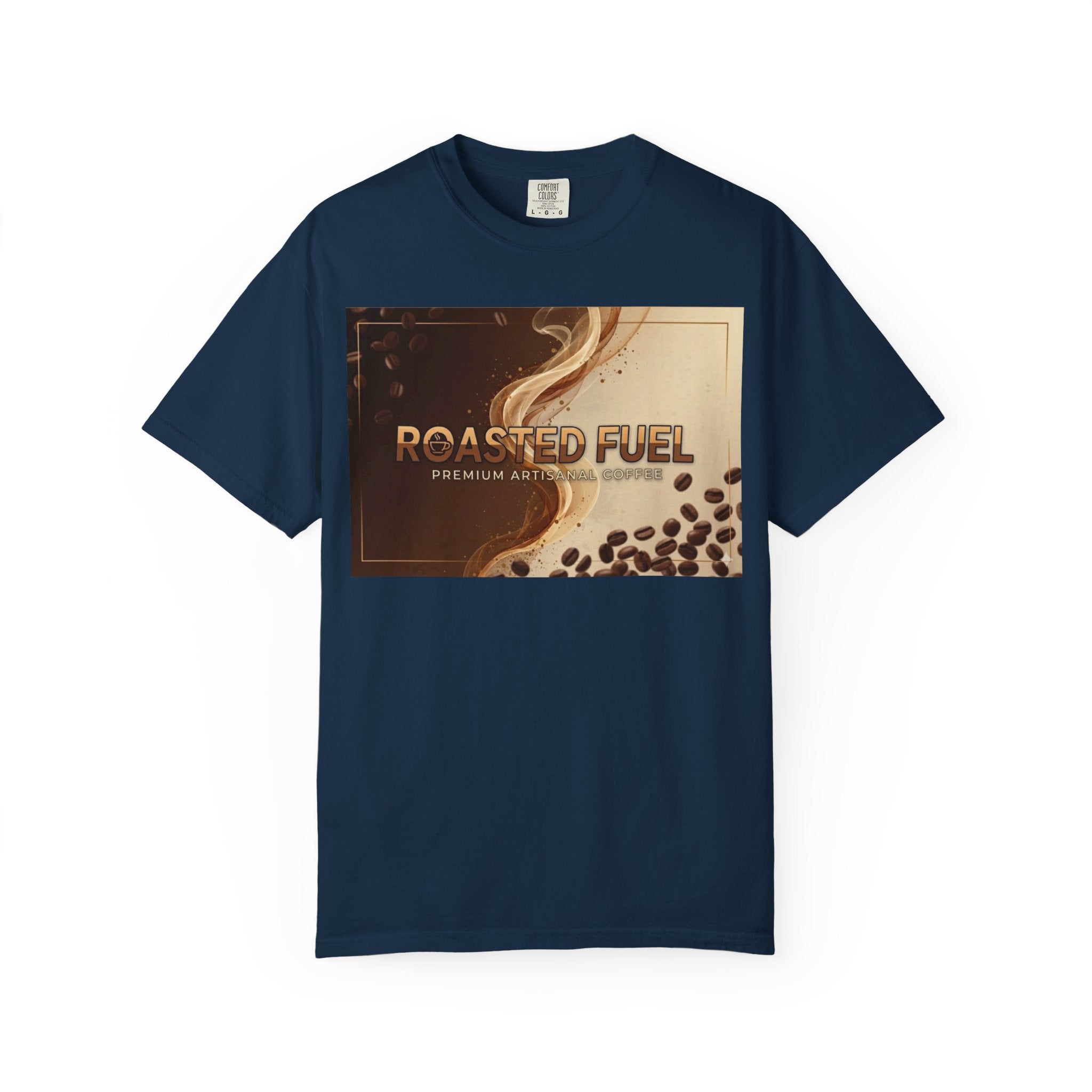 Roasted Fuel Coffee T-Shirt — "Hustle More, Less Coffee" Graphic Tee