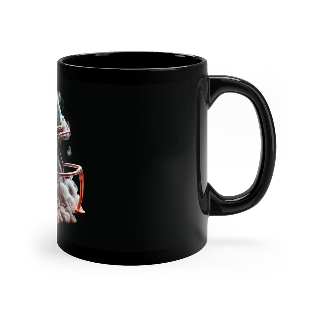 Chicago Football Helmet Smoke Art Mug – 11oz Black Coffee Cup