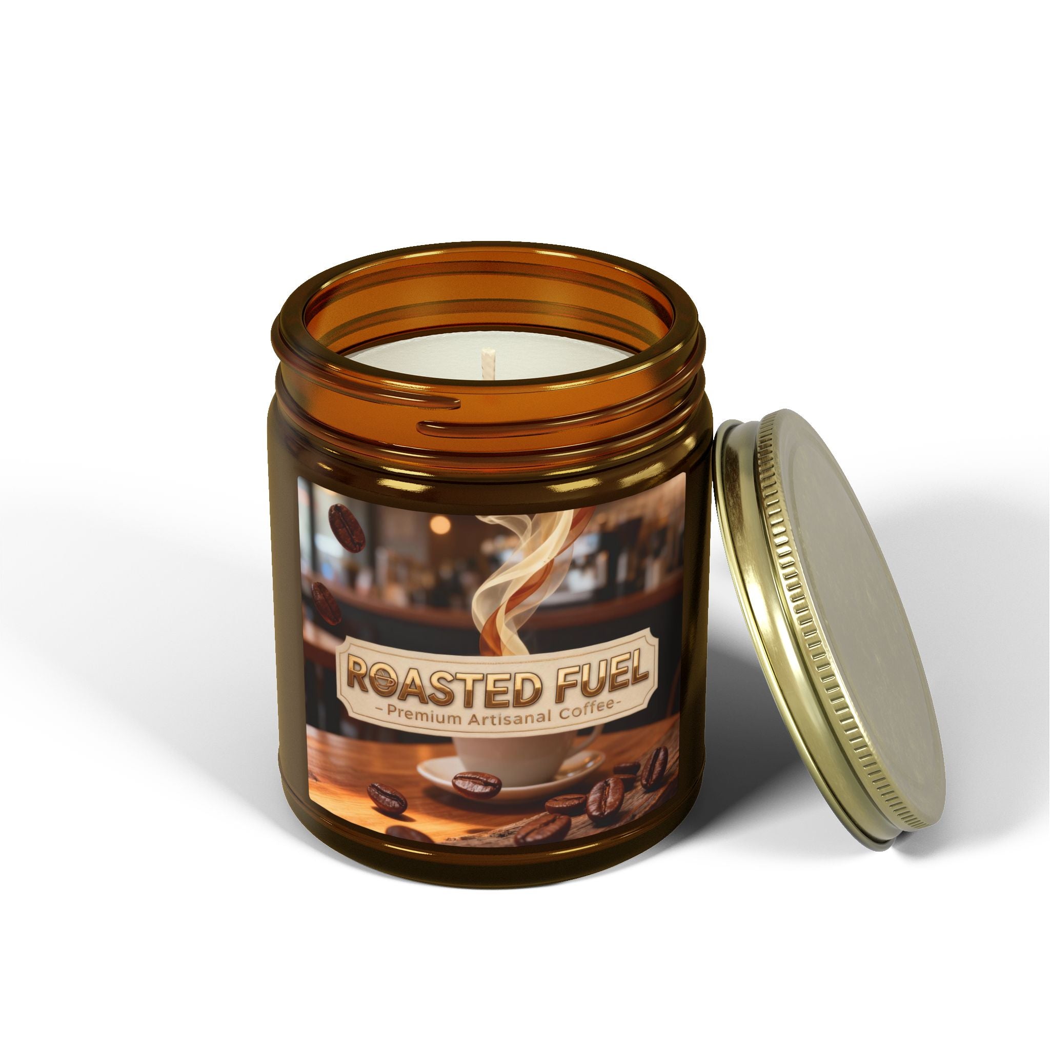 Roasted Fuel Coffee Candle — Coconut Apricot Wax (4oz & 9oz)