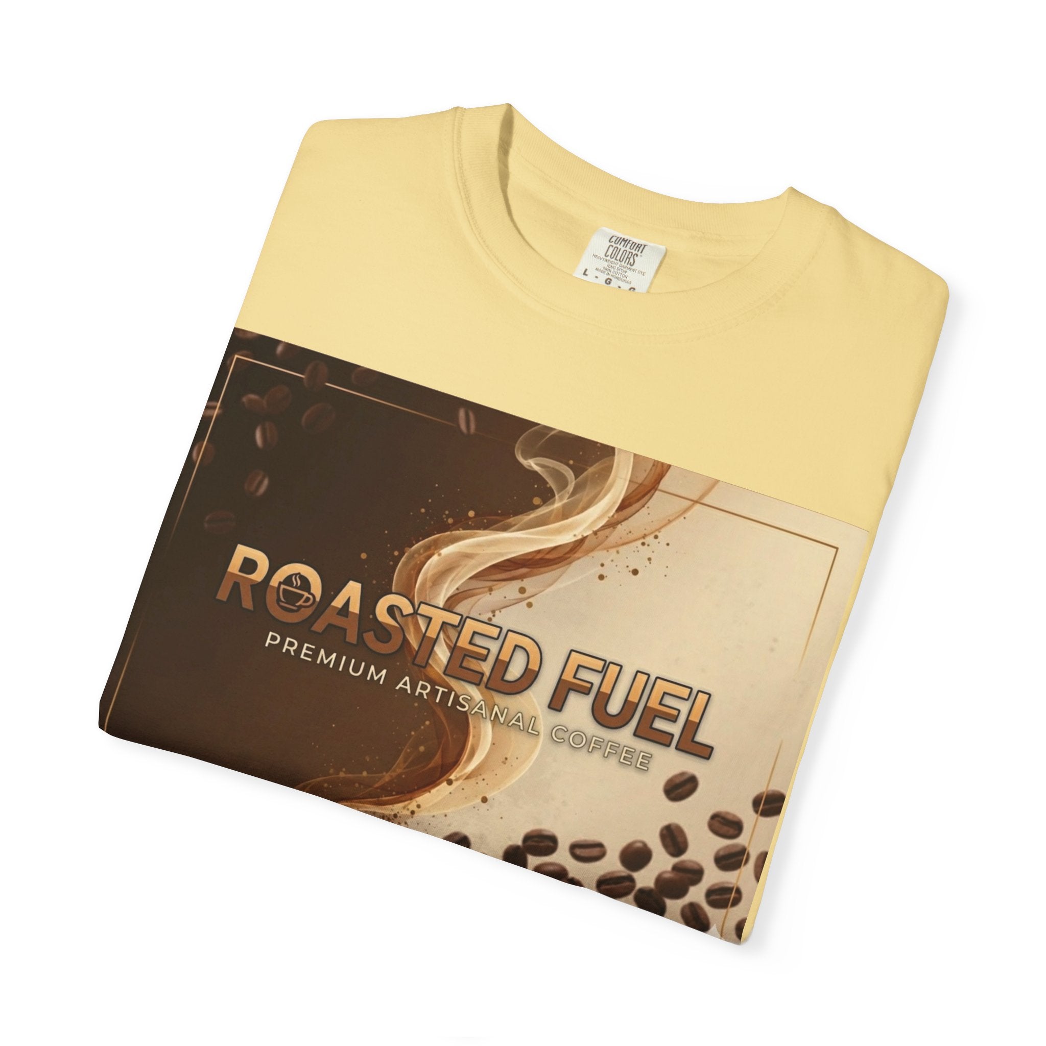 Roasted Fuel Coffee T-Shirt — "Hustle More, Less Coffee" Graphic Tee