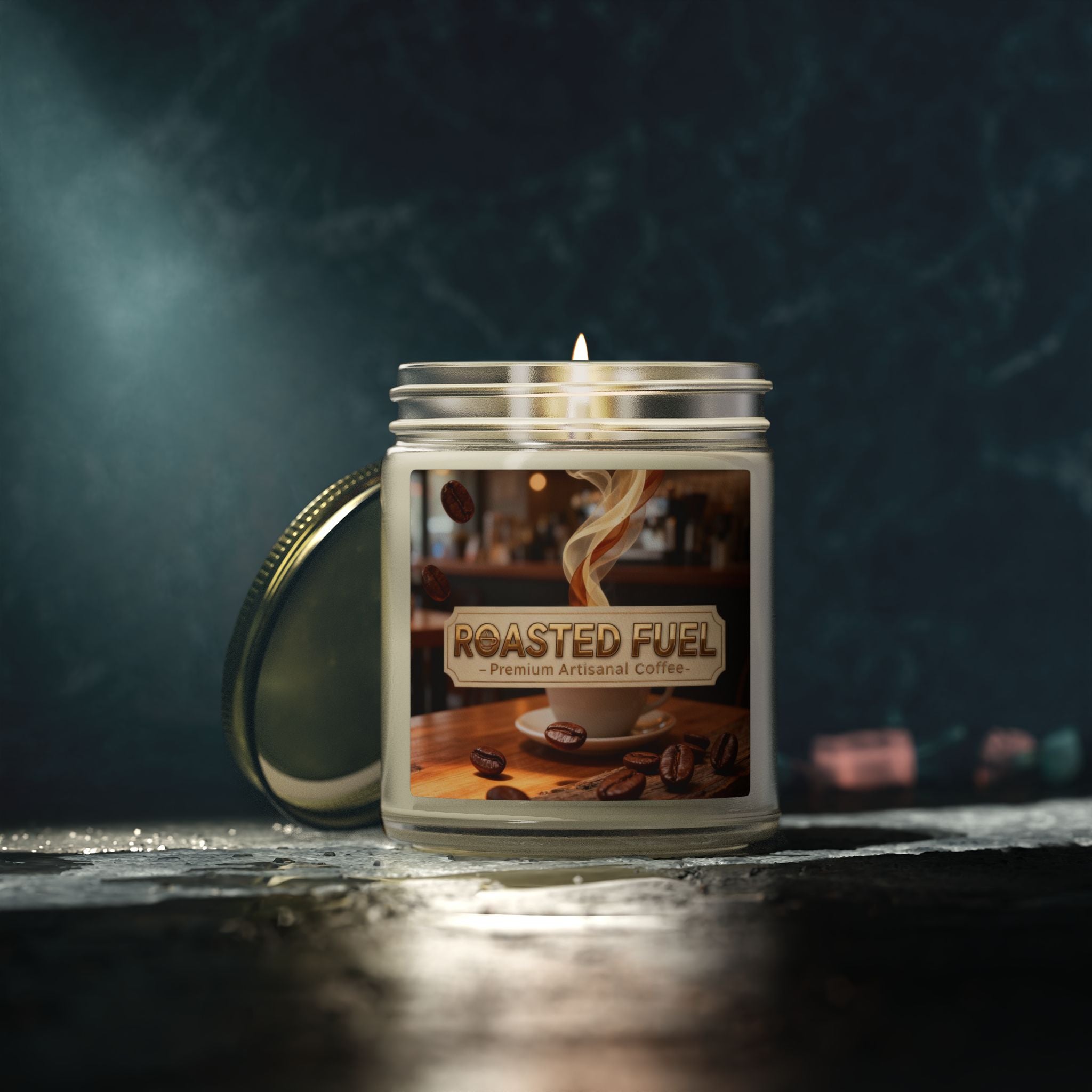 Roasted Fuel Coffee Candle — Coconut Apricot Wax (4oz & 9oz)