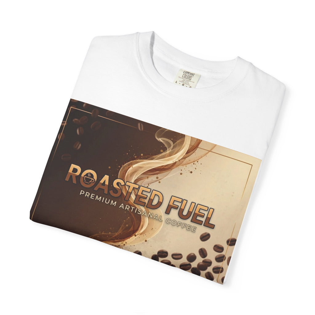 Roasted Fuel Coffee T-Shirt — "Hustle More, Less Coffee" Graphic Tee