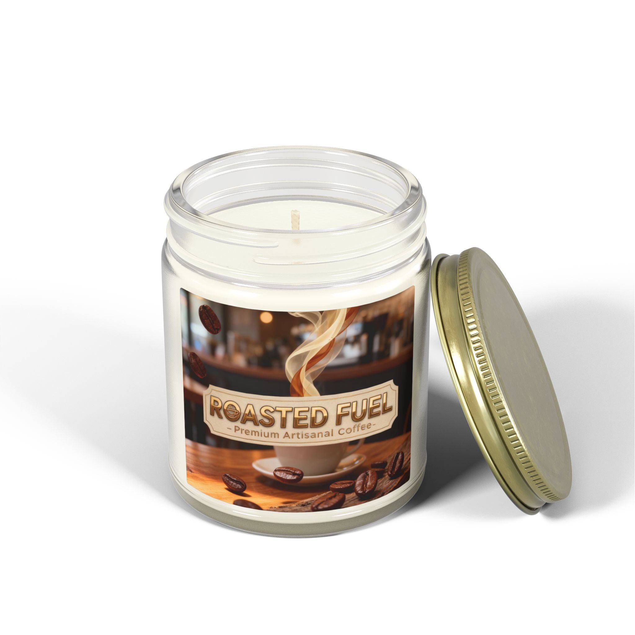 Roasted Fuel Coffee Candle — Coconut Apricot Wax (4oz & 9oz)