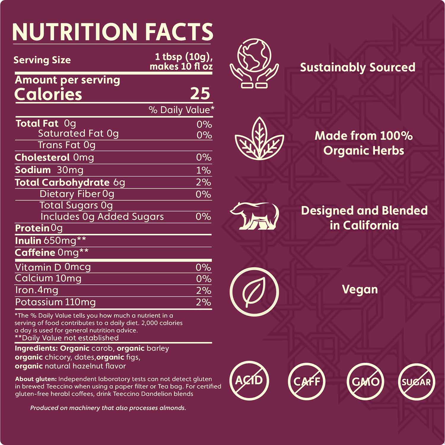 Hazelnut Chicory Herbal Coffee